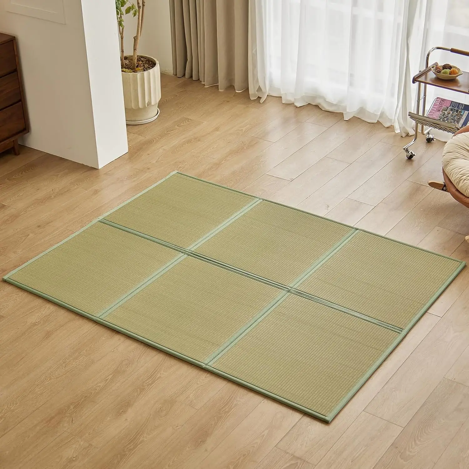 Tatami Mat Rush - Tapis de sol en rotin naturel,